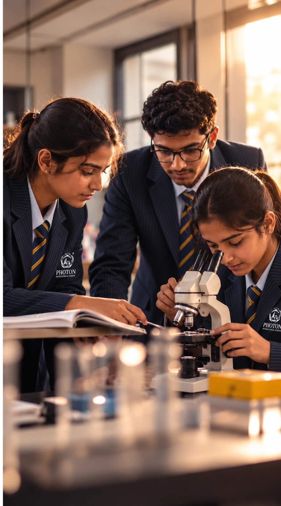 Senior students working in a science laboratory